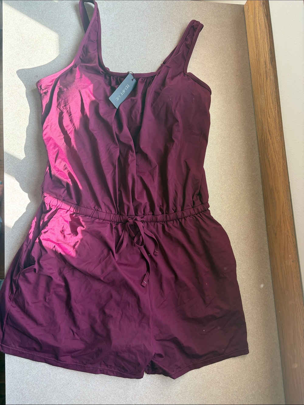 Women’s One-Piece Romper in Deep Burgundy